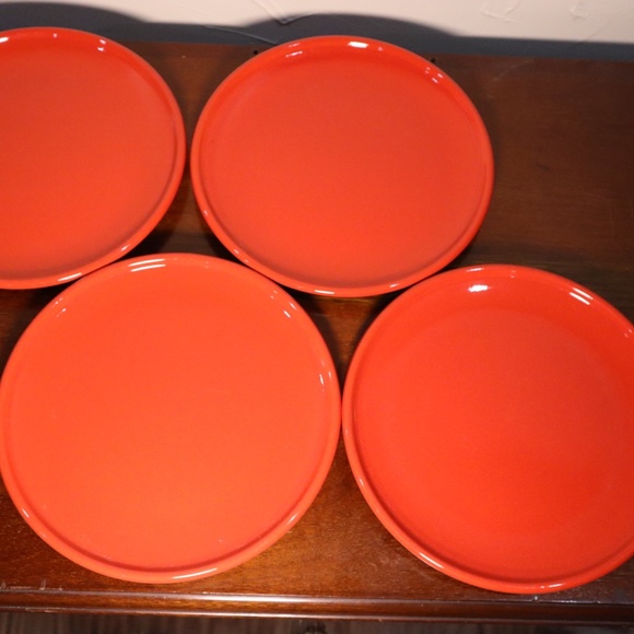 Vintage Waechtersbach Red West Germany Dinner Plates - Set of 4 / 10" Across - Picture 2 of 5